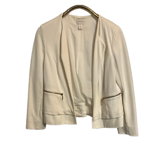 Chico's Women's  Long Sleeve Ponte Knit Ivory Jacket Size 1